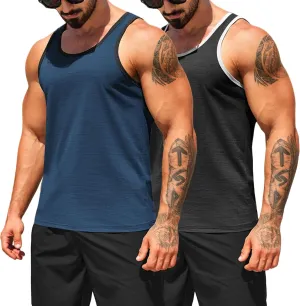 COOFANDY Men's Workout Tank Tops Pack Dry Fit Sleeveless Running Shirts Gym Muscle Bodybuilding T Shirts