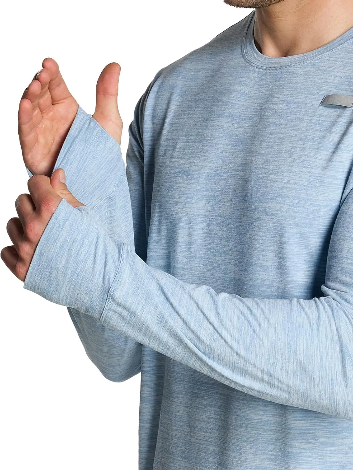 CQR Men's UPF50  Sun Protection Shirts, Quick Dry Long Sleeve Rash Guard, Athletic Running Workout Fishing Cooling Shirts