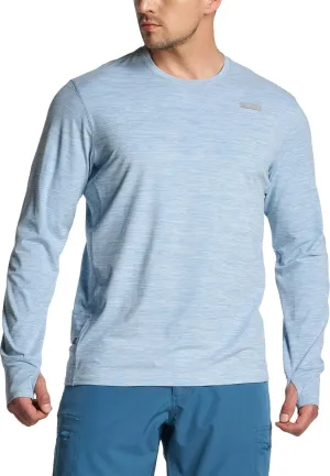CQR Men's UPF50  Sun Protection Shirts, Quick Dry Long Sleeve Rash Guard, Athletic Running Workout Fishing Cooling Shirts