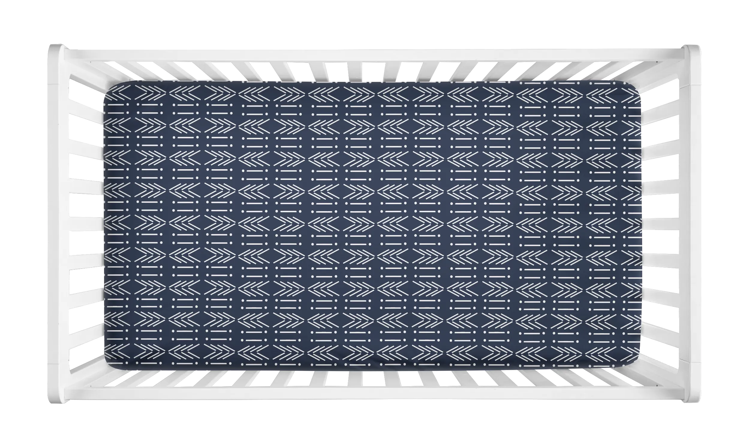 CRIB SHEET - BLUE MUDCLOTH