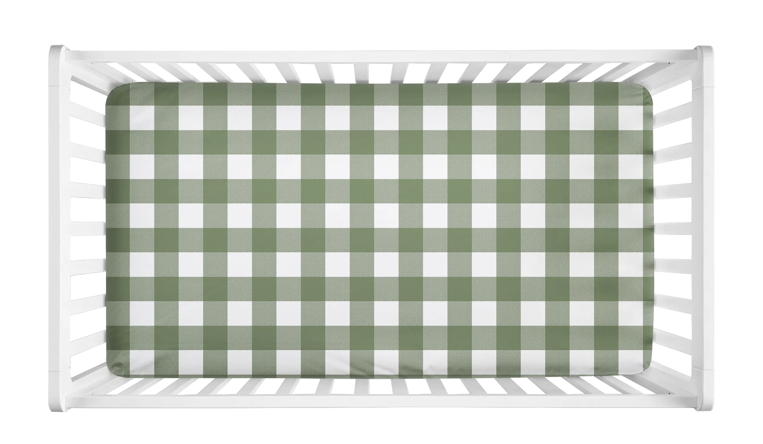 CRIB SHEET - DARK SAGE GREEN BUFFALO PLAID