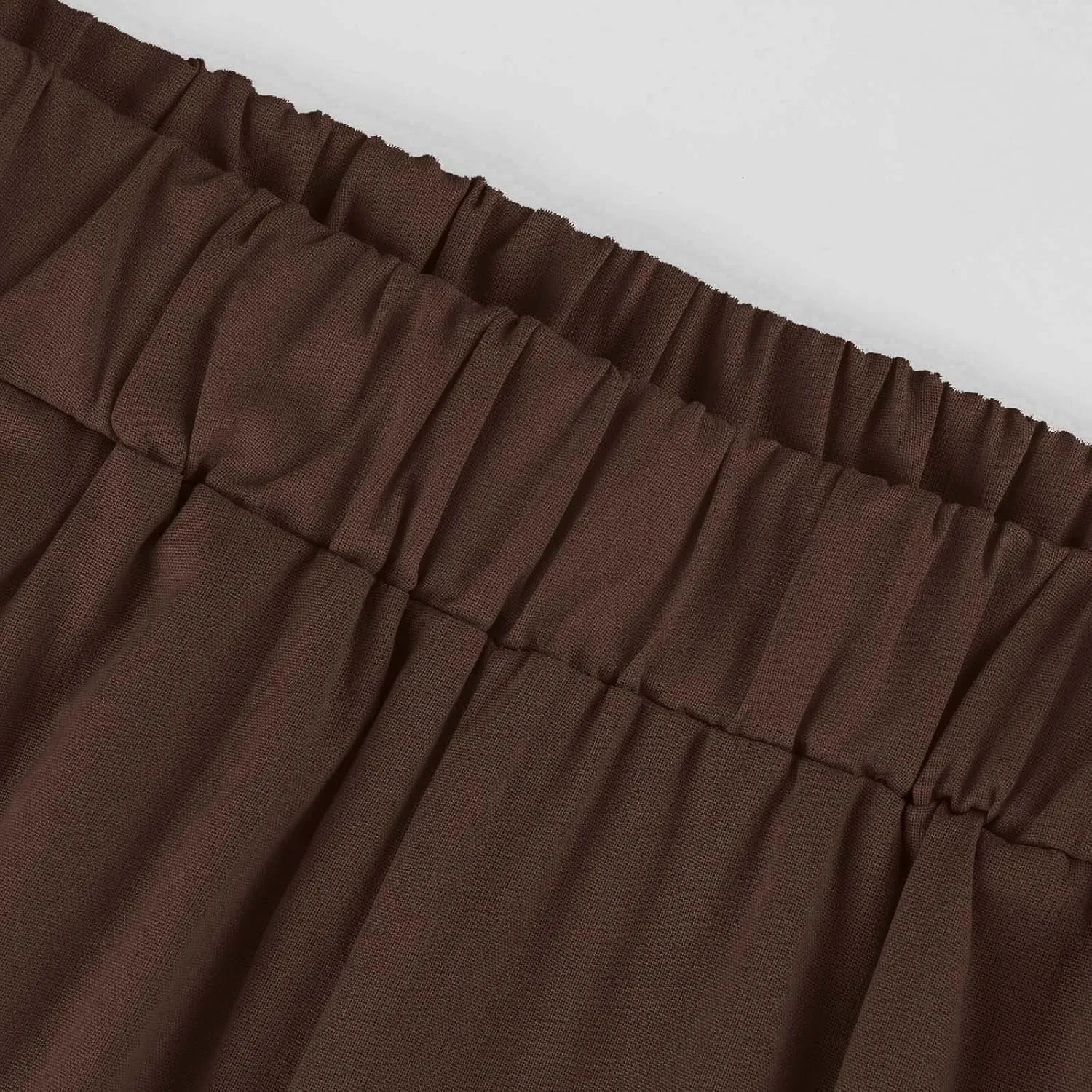 Cropped Linen Pants Women Casual High Waisted Plus Size Wide Leg Pants Loose Summer Beach Pant with Pockets