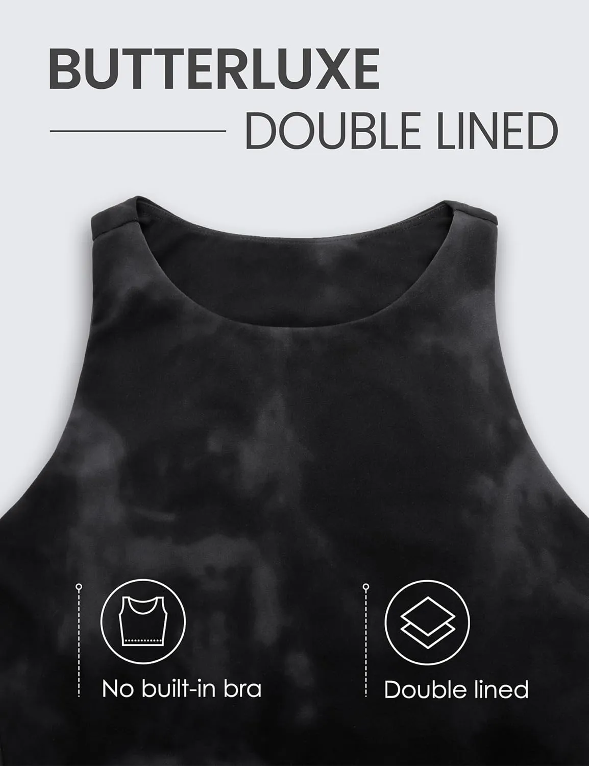 CRZ YOGA Womens Butterluxe Double Lined Cropped Tops High Neck Racerback Tanks Sleeveless Casual Workout Crop Shirts