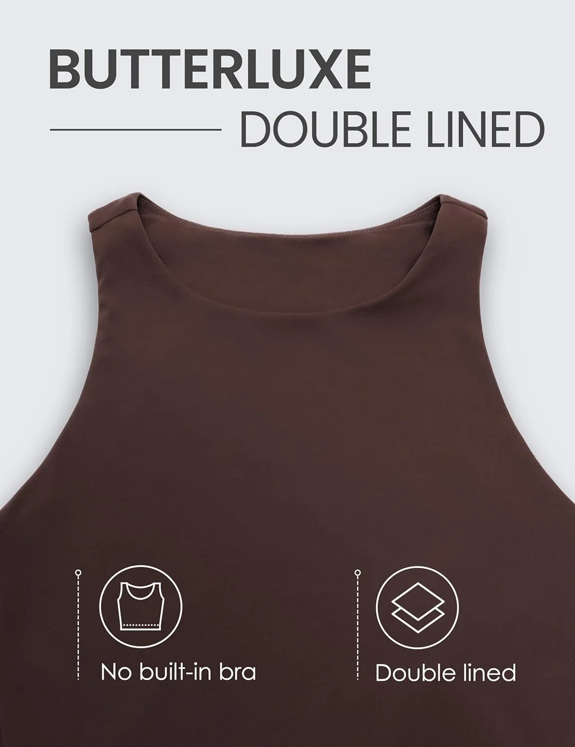 CRZ YOGA Womens Butterluxe Double Lined Cropped Tops High Neck Racerback Tanks Sleeveless Casual Workout Crop Shirts