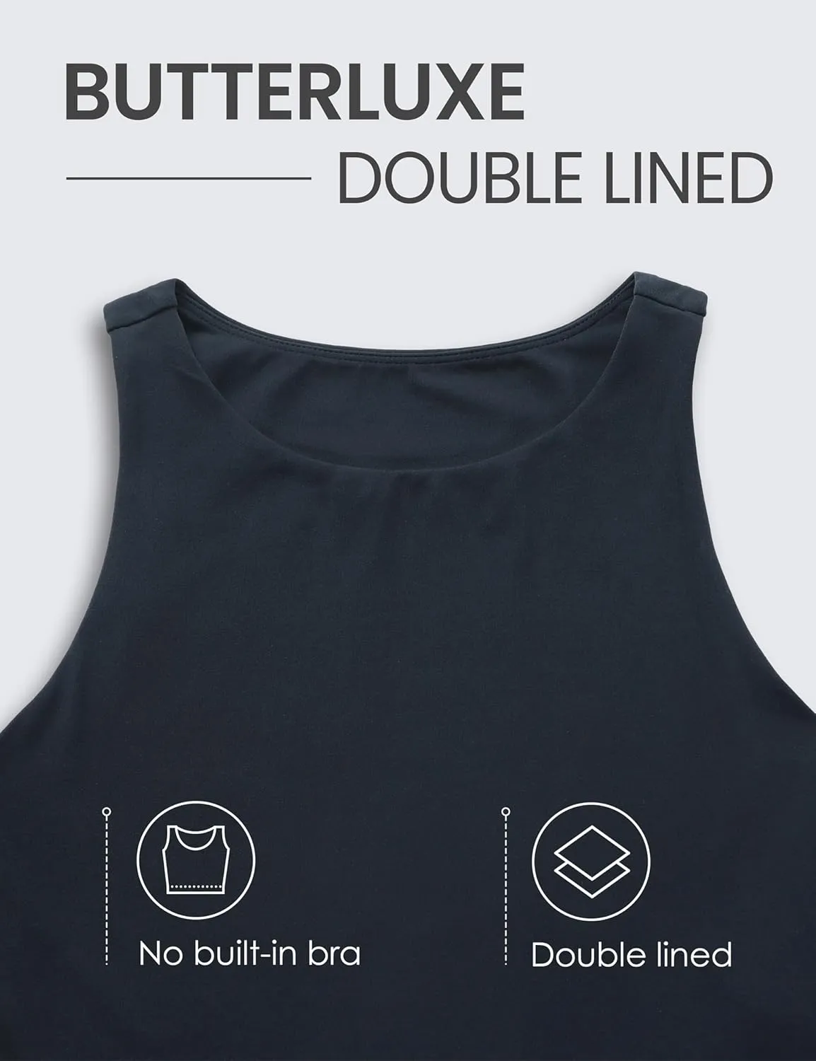 CRZ YOGA Womens Butterluxe Double Lined Cropped Tops High Neck Racerback Tanks Sleeveless Casual Workout Crop Shirts