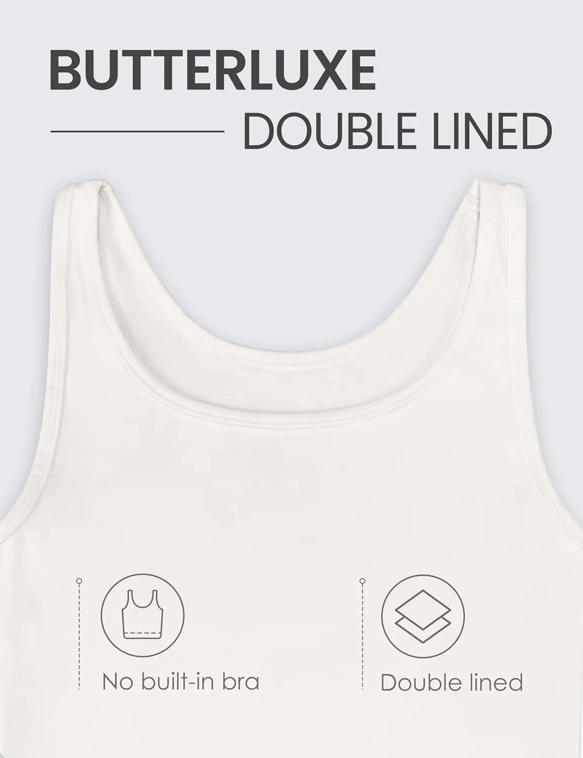 CRZ YOGA Womens Butterluxe Double Lined Workout Tank Tops Scoop Neck Racerback Cropped Casual Sleeveless Shirt