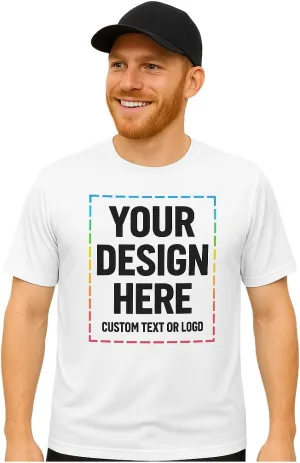 Custom Shirts - Dry Fit Moisture-Wicking Short Sleeve Performance T-Shirts for Gym, Work, or Sports