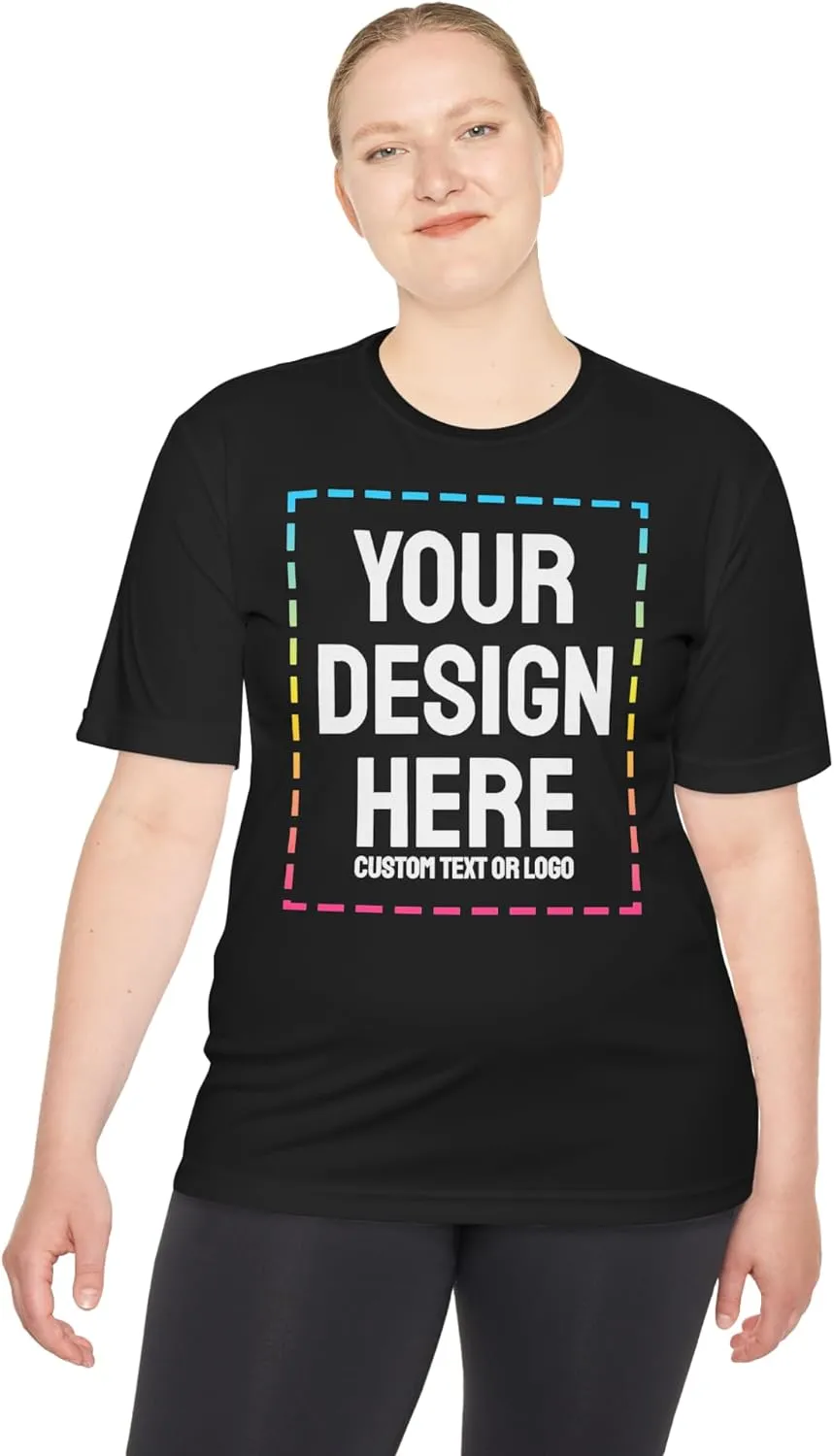 Custom Shirts - Dry Fit Moisture-Wicking Short Sleeve Performance T-Shirts for Gym, Work, or Sports