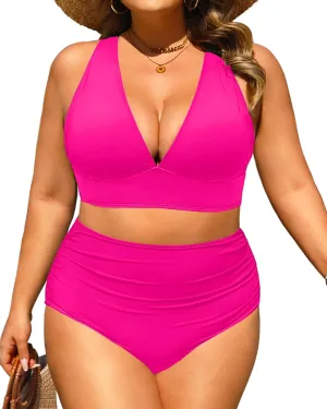 Daci Plus Size High Waisted Bikini - Two Piece Swimsuit Tummy Control Bathing Suit Sexy V Neck Swimwear 2025