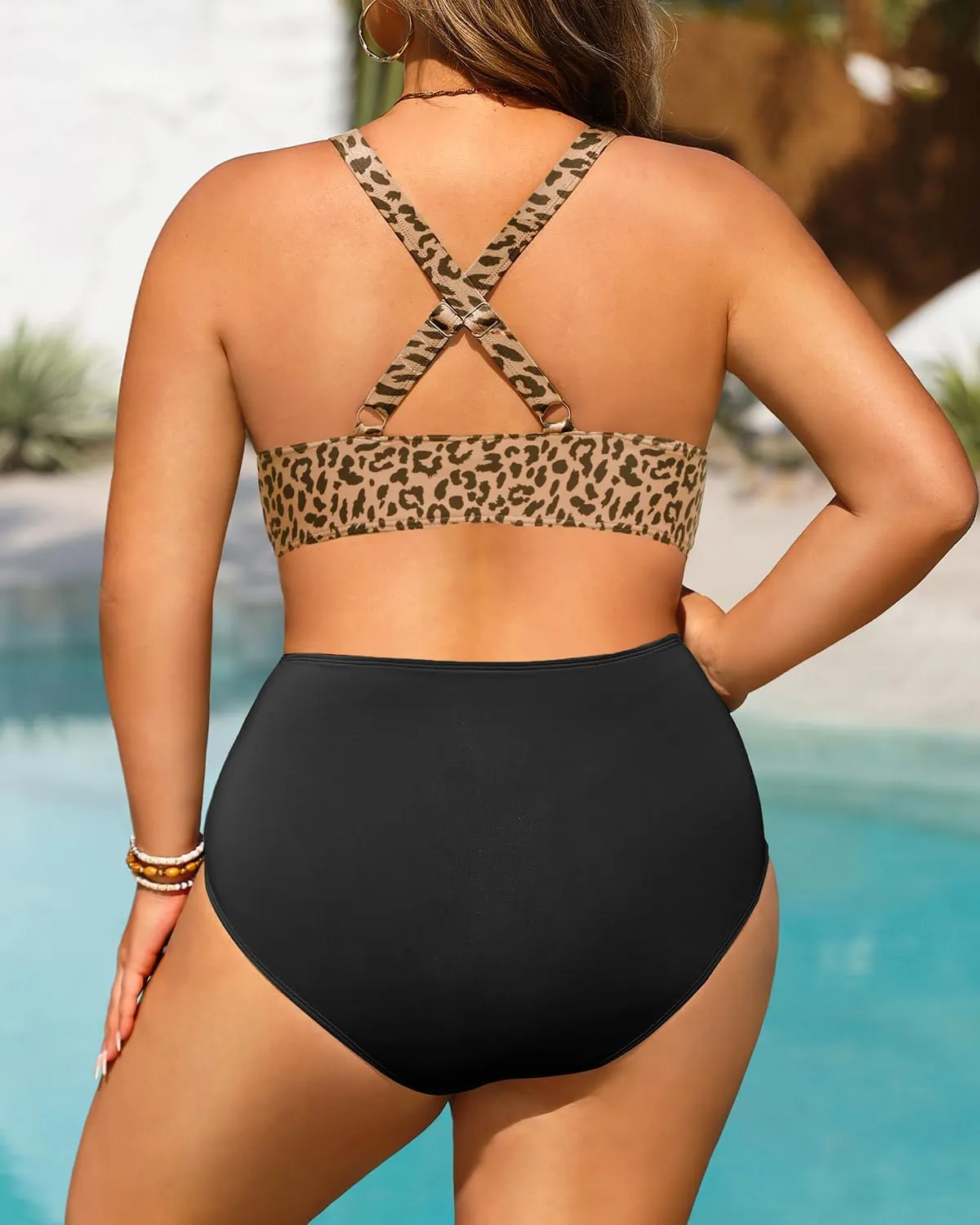 Daci Plus Size High Waisted Bikini - Two Piece Swimsuit Tummy Control Bathing Suit Sexy V Neck Swimwear 2025