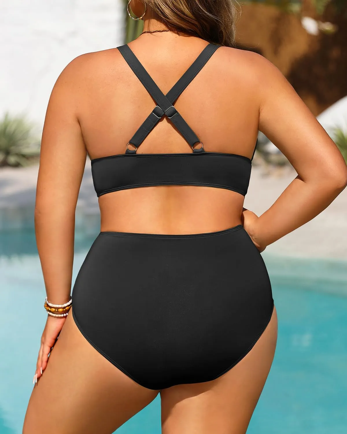 Daci Plus Size High Waisted Bikini - Two Piece Swimsuit Tummy Control Bathing Suit Sexy V Neck Swimwear 2025