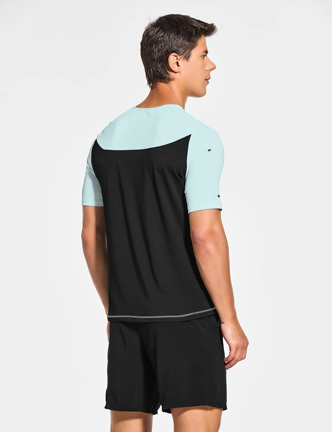 DEMOZU Men's Short Sleeve Running Workout Shirts Quick Dry Athletic Gym Tennis Swim Tee Shirts Big and Tall