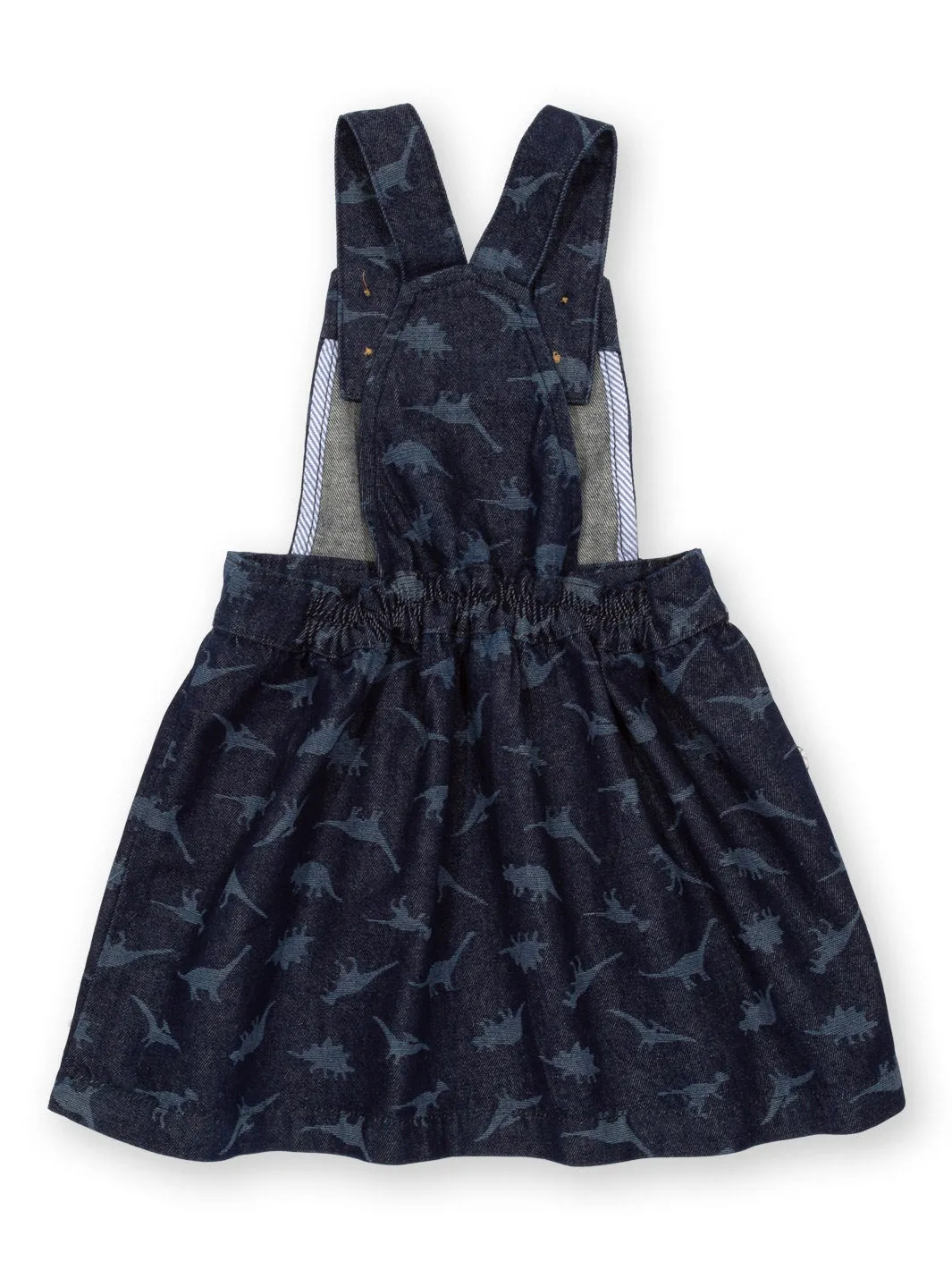 Dino denim pinafore