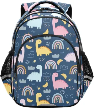 Dinosaur Rainbow Tree Toddler Backpack for Boys Girls 3-8 School Bag for Elementary Kids Backpack for Kindergarten Bookbags for Preschool for tag2 15.3in