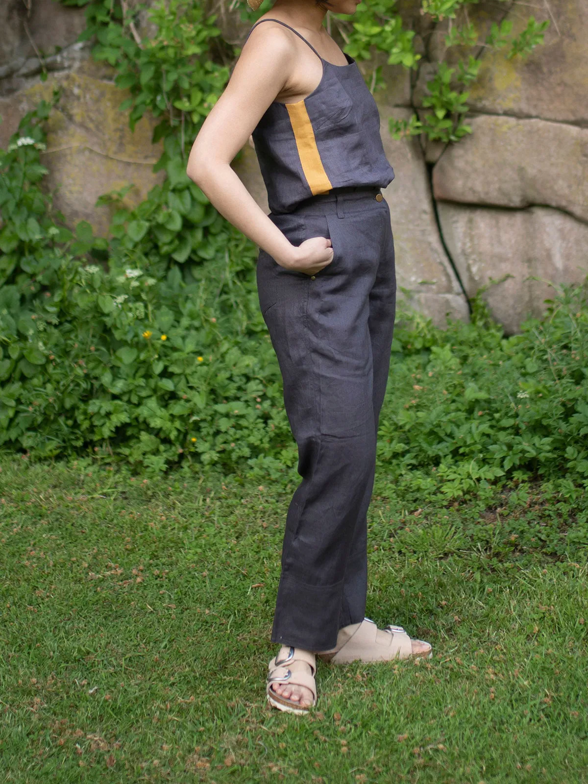 Dona Strap Top Charcoal