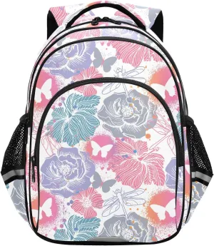 Dragonfly Butterfly Toddler Backpack for Boys Girls 3-8 School Bag for Elementary Bookbags for Preschool Kids Backpack for Kindergarten for tag2 15.3in