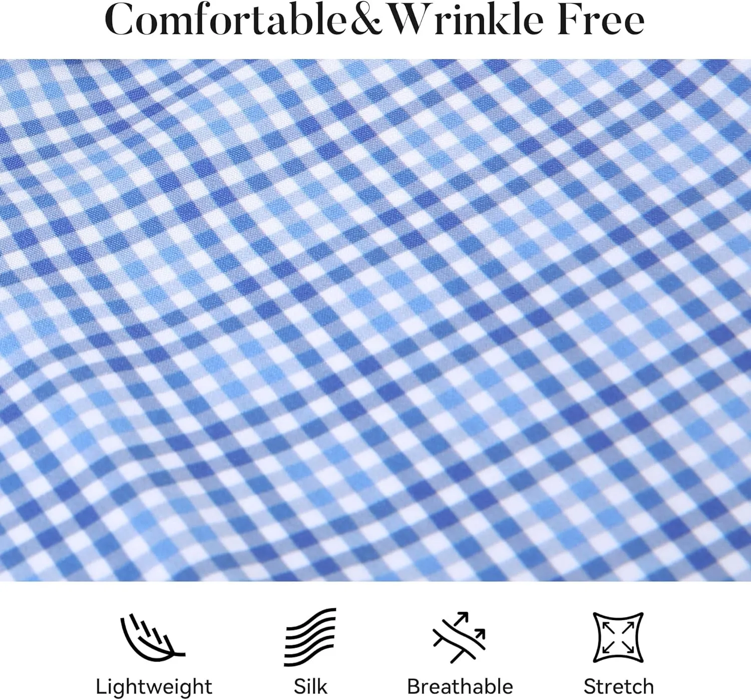 Esabel.C Mens Dress Shirts Wrinkle Free Button Down Shirts Long Sleeve Regular Fit Print Business Shirt