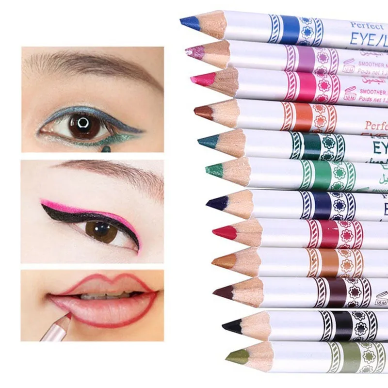 Eyeliner Pencil Shadow Palette 12Pcs/Set Mixed Colors Make Up  Waterproof Yellow Eye Liner Beauty Pen Cosmetics Eyes Makeup Tool