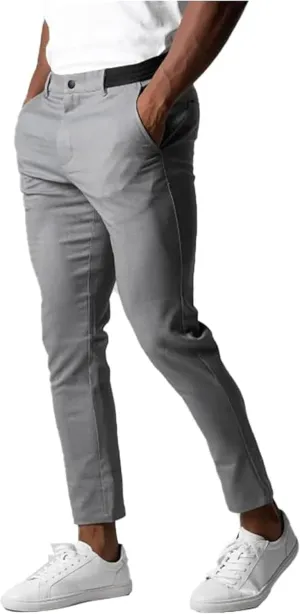 Foueo Active Chinos, Men's Casual Pants Stretch Slim Fit Tapered Trousers, Mens Slim Fit Joggers Mens Skinny Pants