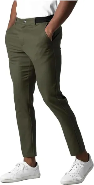 Foueo Active Chinos, Men's Casual Pants Stretch Slim Fit Tapered Trousers, Mens Slim Fit Joggers Mens Skinny Pants
