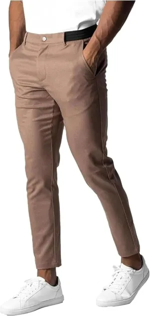 Foueo Active Chinos, Men's Casual Pants Stretch Slim Fit Tapered Trousers, Mens Slim Fit Joggers Mens Skinny Pants