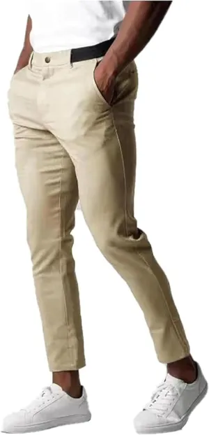 Foueo Active Chinos, Men's Casual Pants Stretch Slim Fit Tapered Trousers, Mens Slim Fit Joggers Mens Skinny Pants