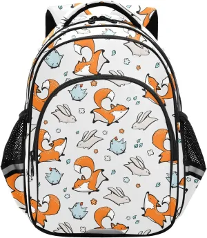 Fox Bunnies Toddler Backpack for Boys Girls 3-8 School Bag for Elementary Kids Backpack for Kindergarten Bookbags for Preschool for tag2 15.3in