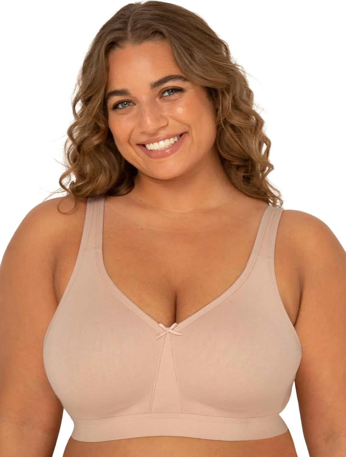 Fruit of the Loom Women's Fit for Me Collection: Plus-Size Wireless Bra - Soft Cotton Comfort & Support