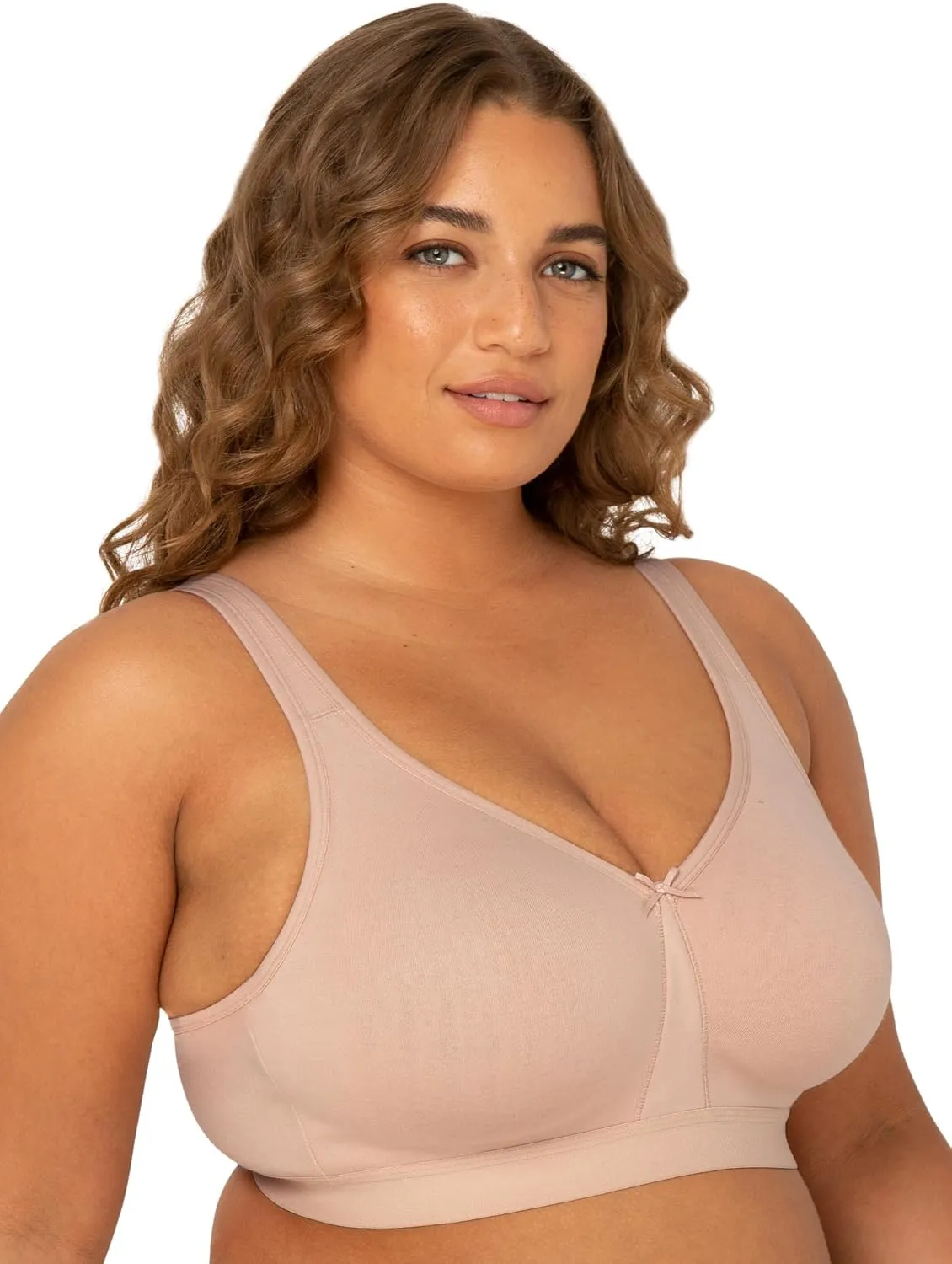Fruit of the Loom Women's Fit for Me Collection: Plus-Size Wireless Bra - Soft Cotton Comfort & Support