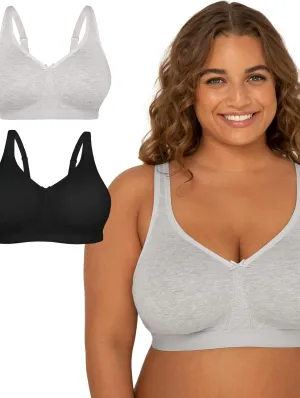 Fruit of the Loom Women's Fit for Me Collection: Plus-Size Wireless Bra - Soft Cotton Comfort & Support