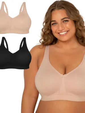 Fruit of the Loom Women's Fit for Me Collection: Plus-Size Wireless Bra - Soft Cotton Comfort & Support