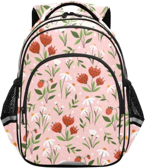 Fruit Strawberry Leaves Toddler Backpack for Boys Girls 3-8 Kids Backpack for Elementary School Bag for Preschool Bookbags for Kindergarten for tag2 15.3in