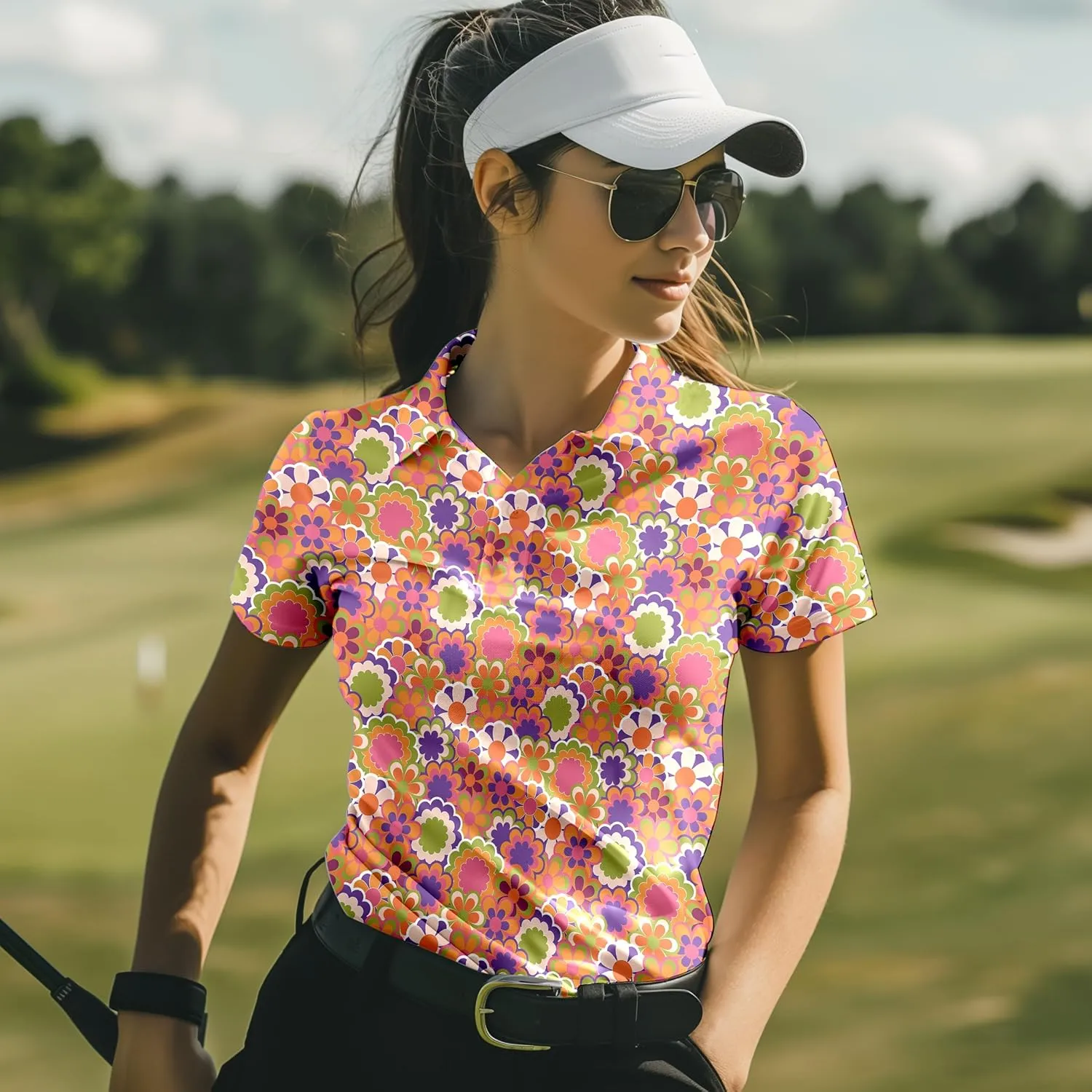 Funny Golf Shirts for Women Short Sleeve Quick Dry Tennis Shirts Athletic Tops for Yoga Tennis