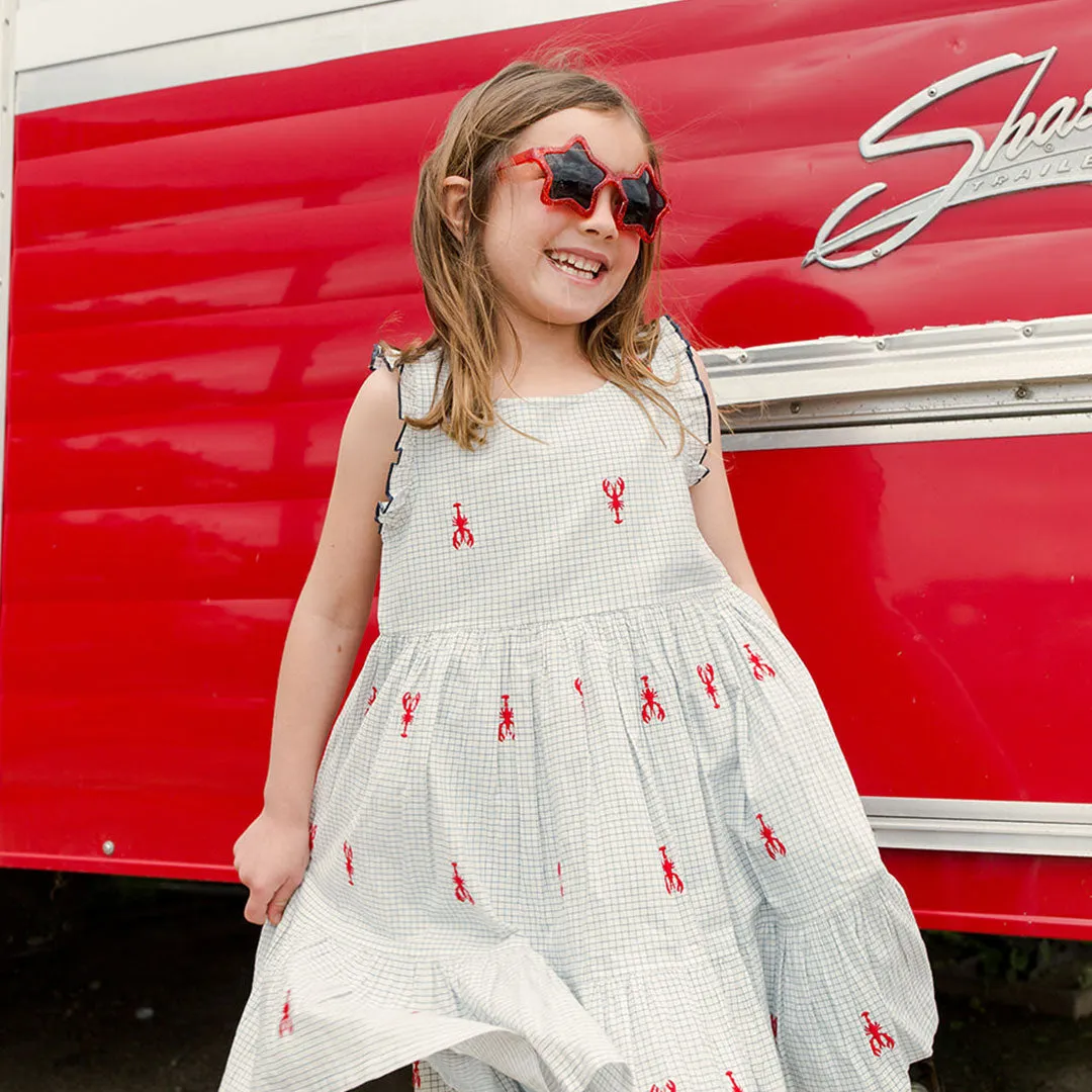 Girls Kelsey Dress - Lobster Check