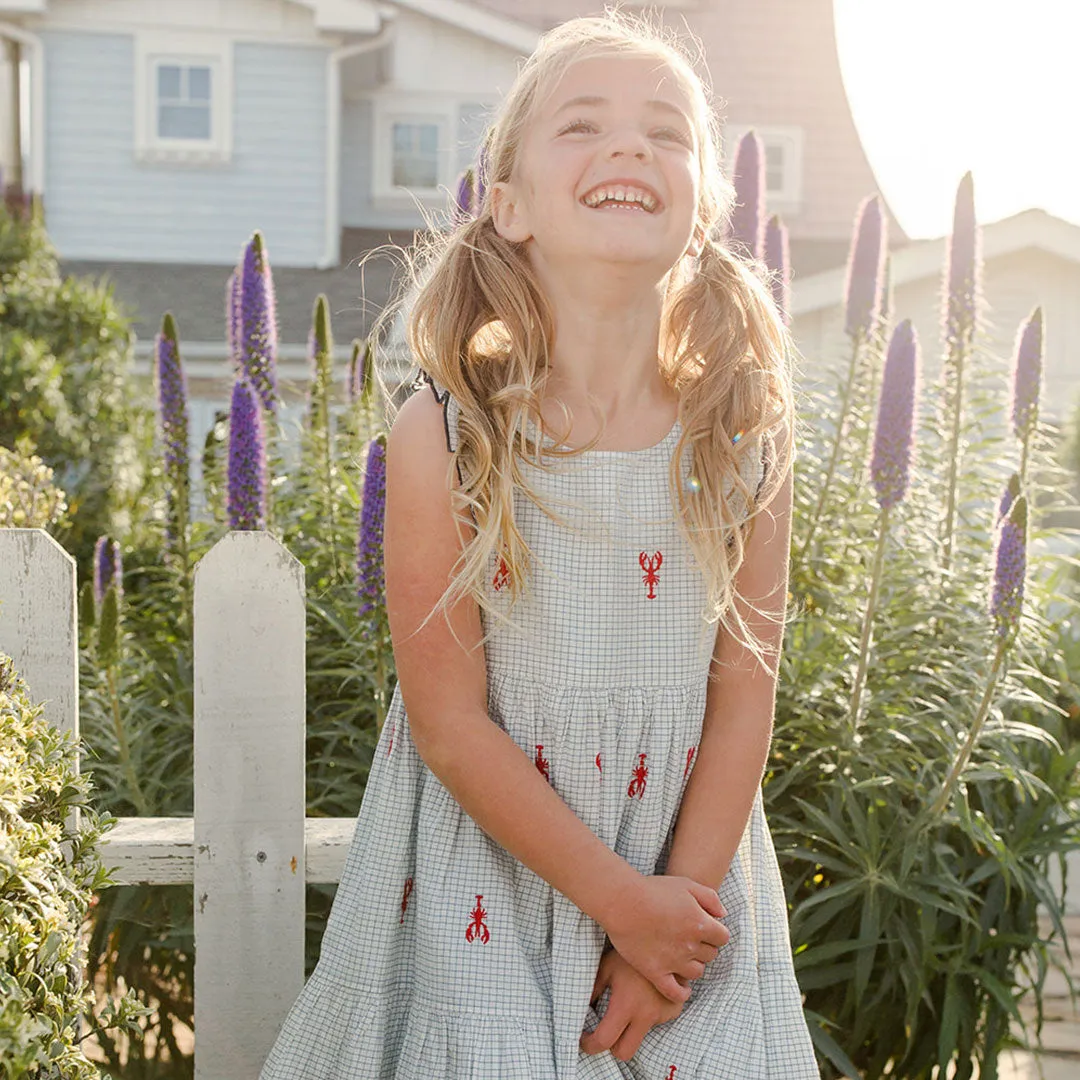 Girls Kelsey Dress - Lobster Check