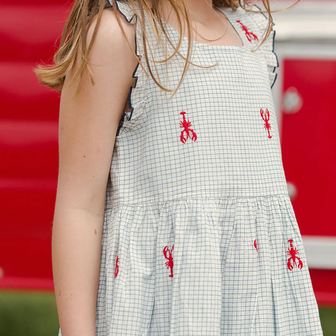 Girls Kelsey Dress - Lobster Check