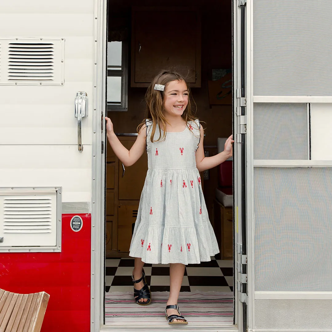 Girls Kelsey Dress - Lobster Check