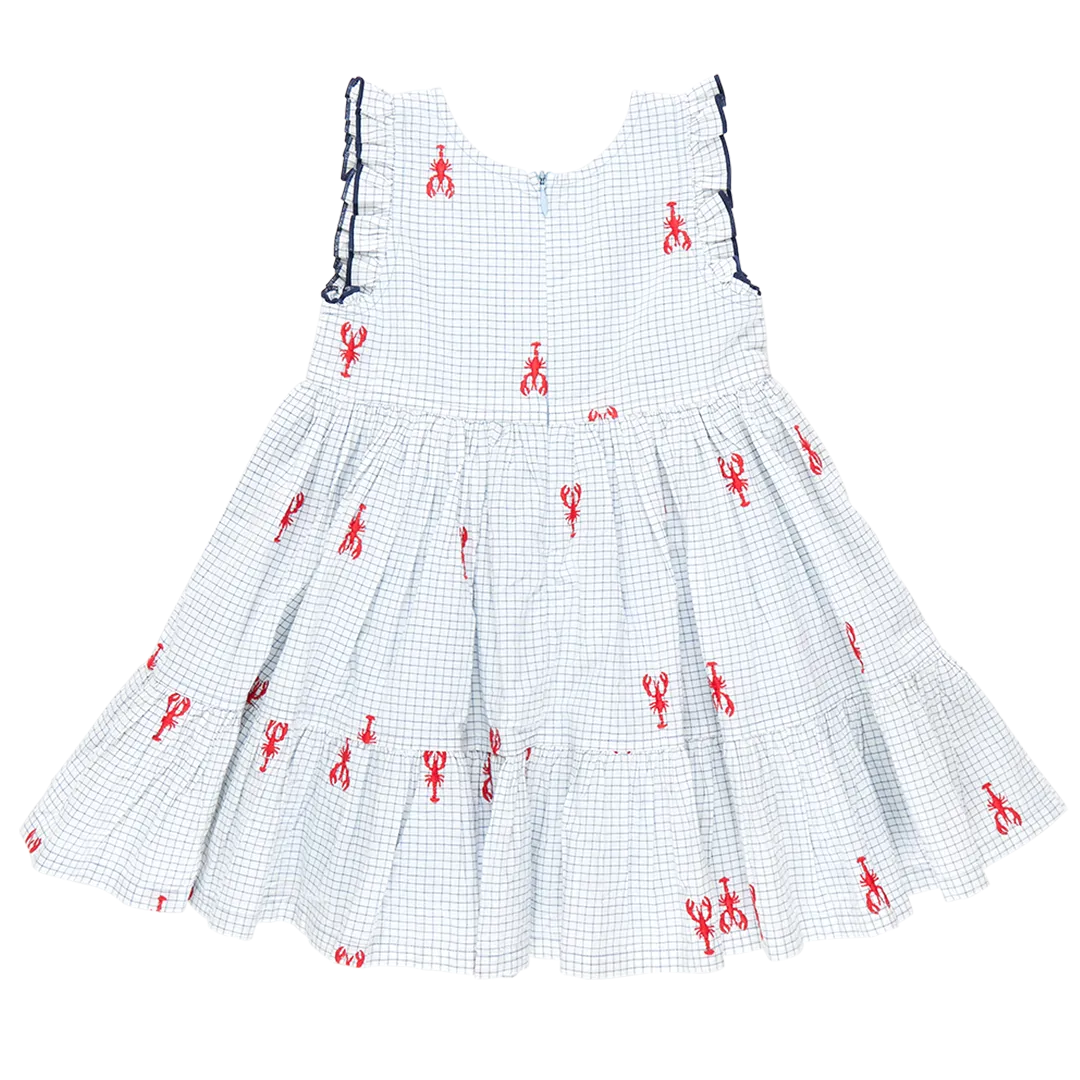 Girls Kelsey Dress - Lobster Check