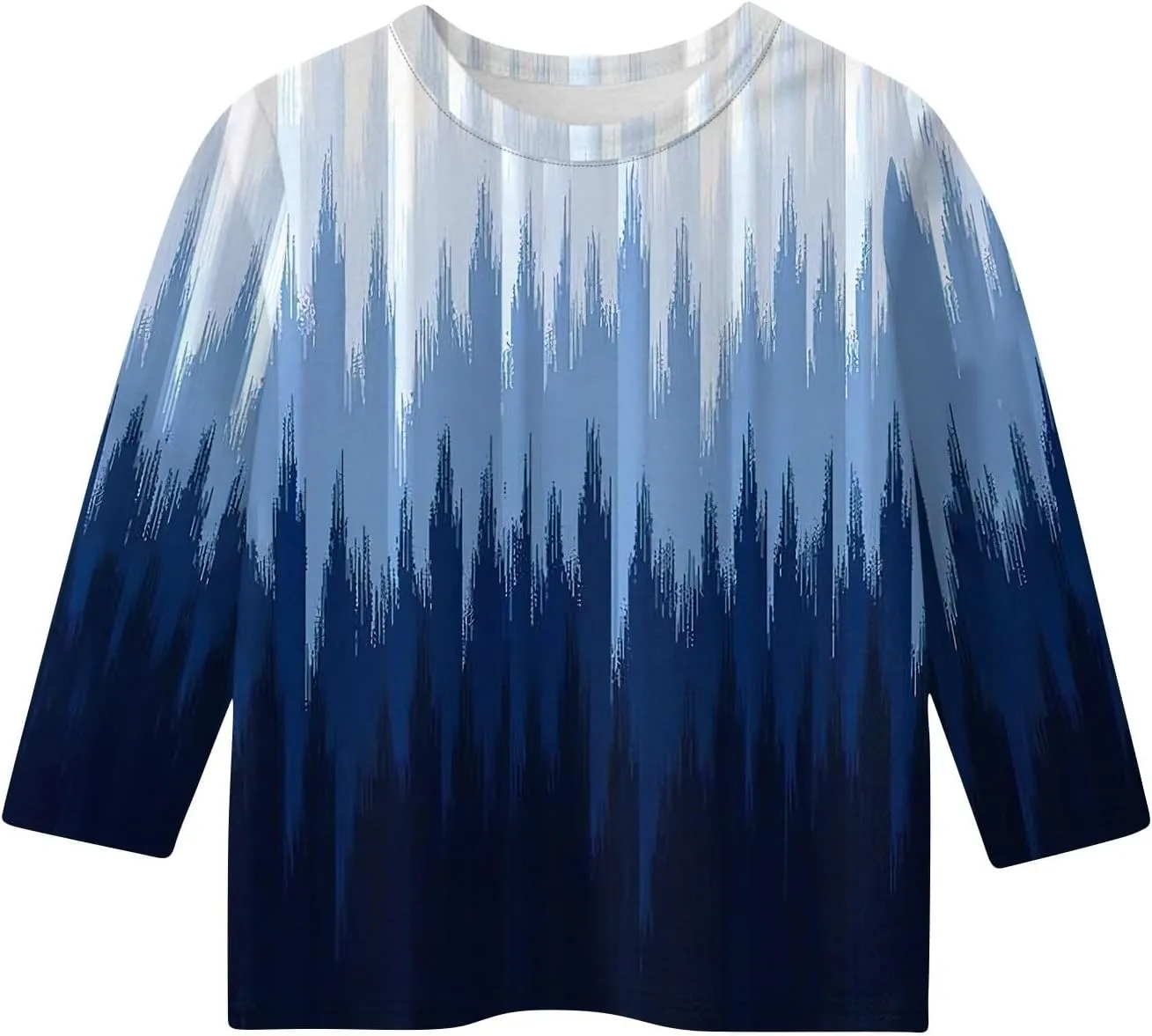 Girls Long Sleeve Shirts Printed Crew Neck Pullover Tops 3/4 Sleeve Lightweight Blouses Fall Winter Sweatshirts
