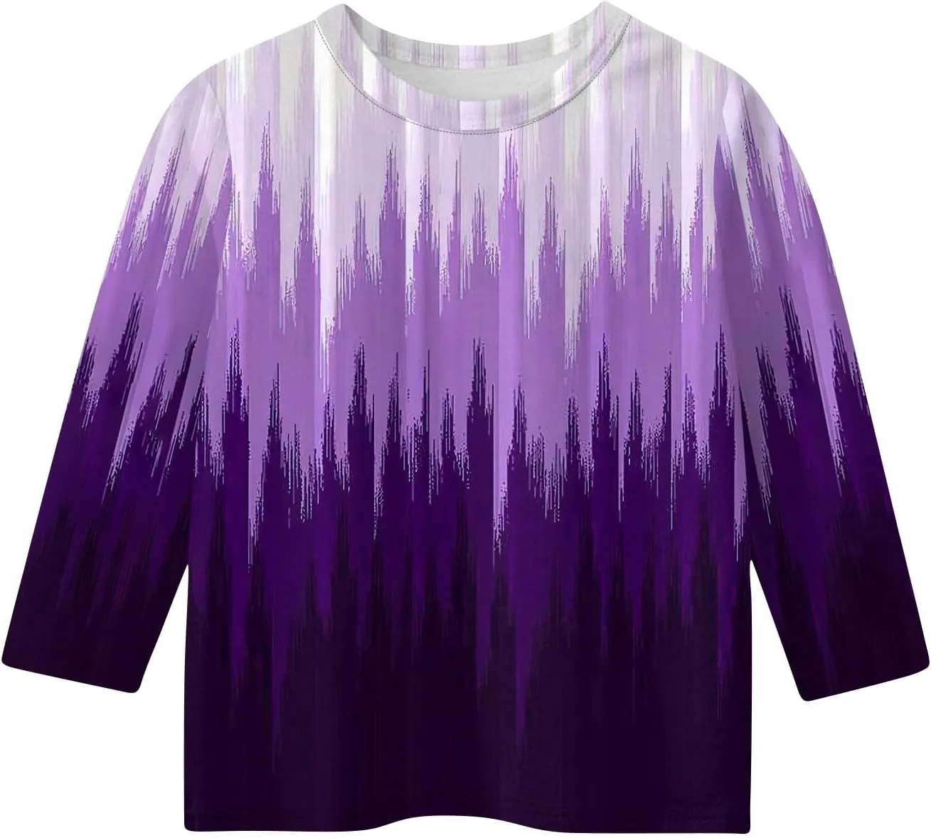 Girls Long Sleeve Shirts Printed Crew Neck Pullover Tops 3/4 Sleeve Lightweight Blouses Fall Winter Sweatshirts