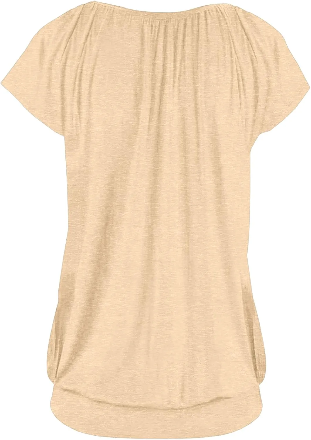Hongqizo Womens V Neck T Shirts Cap Sleeve Summer Casual Shirts Banded-Bottom Loose Fit Basic Tops