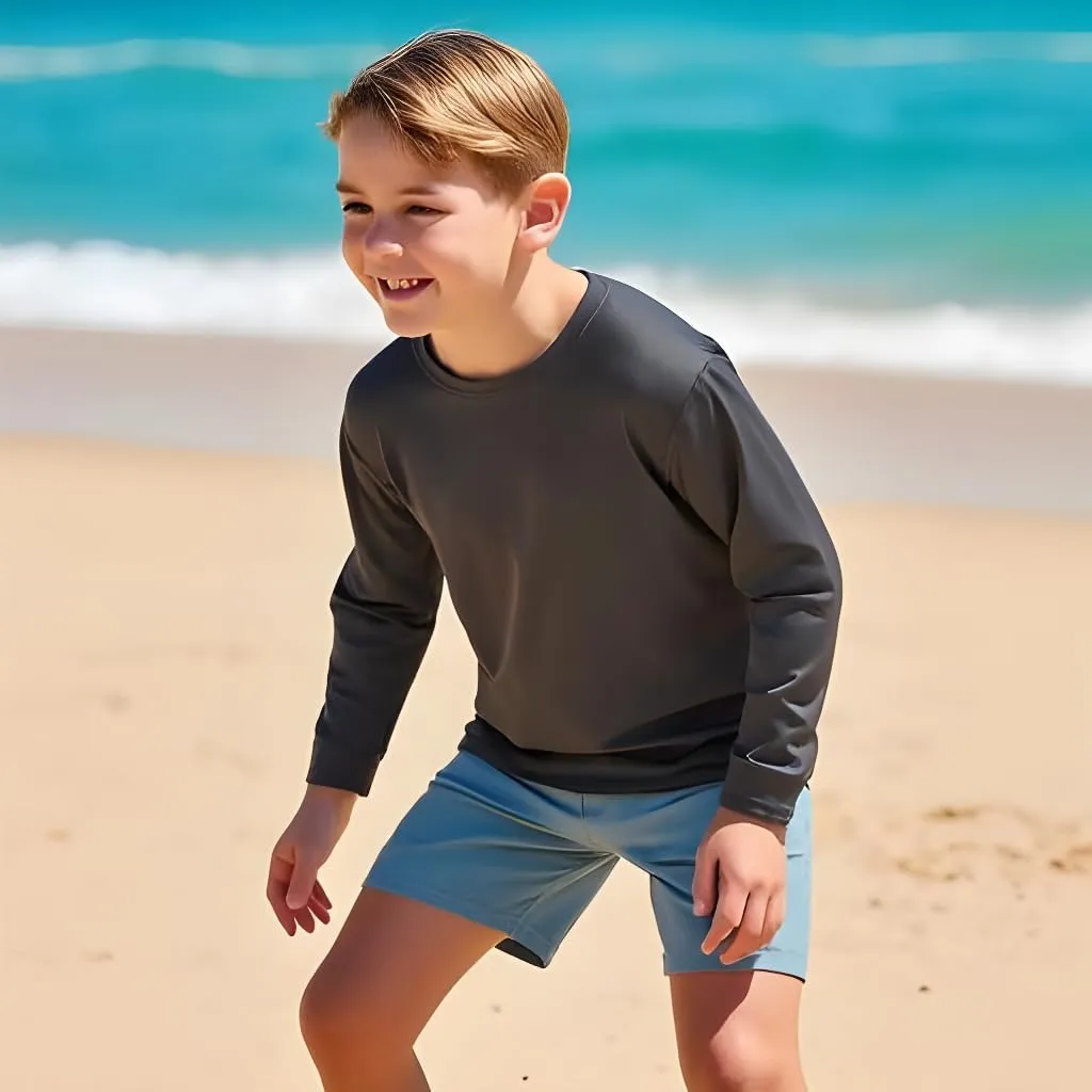 INGEAR Boys' Rash Guard with UPF 50  Sun Protection, Quick-Dry Swim Shirts for Boys, Lightweight and Dry Fit Sizes XS-XL