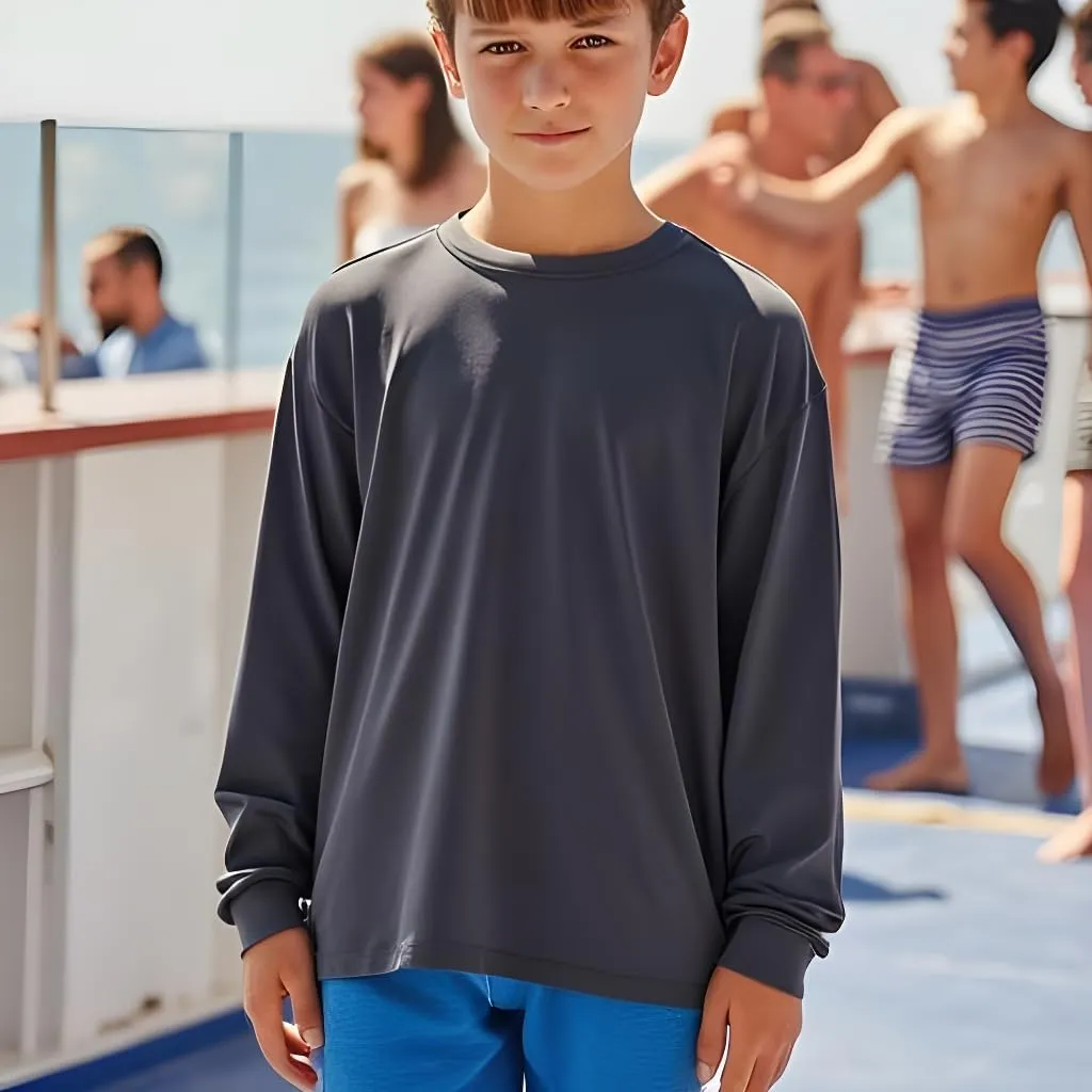 INGEAR Boys' Rash Guard with UPF 50  Sun Protection, Quick-Dry Swim Shirts for Boys, Lightweight and Dry Fit Sizes XS-XL