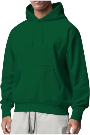KUIOLYPOER Men's Hoodie 2024 Solid Color Lightweight Pocket Hooded Sweatshirt Long Sleeve Casual Regular Fit Pullover Top
