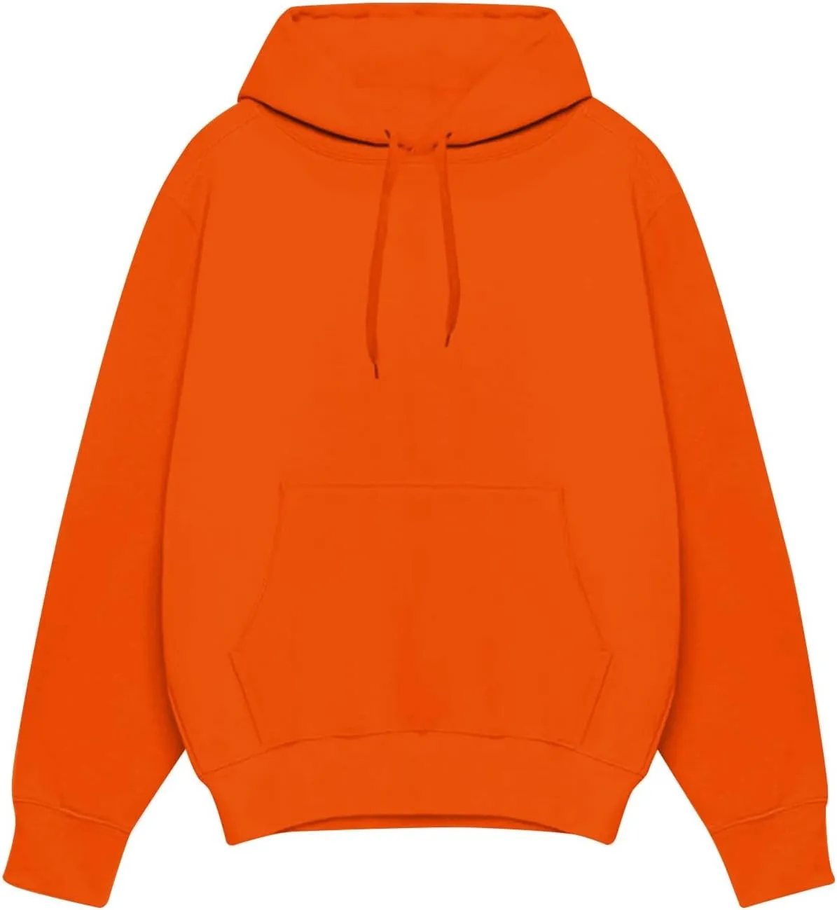 KUIOLYPOER Mens Hoodies 2024 Fall Solid Color Drawstring Long Sleeve Sweatshirt Loose Large Size Casual Pocket Pullover