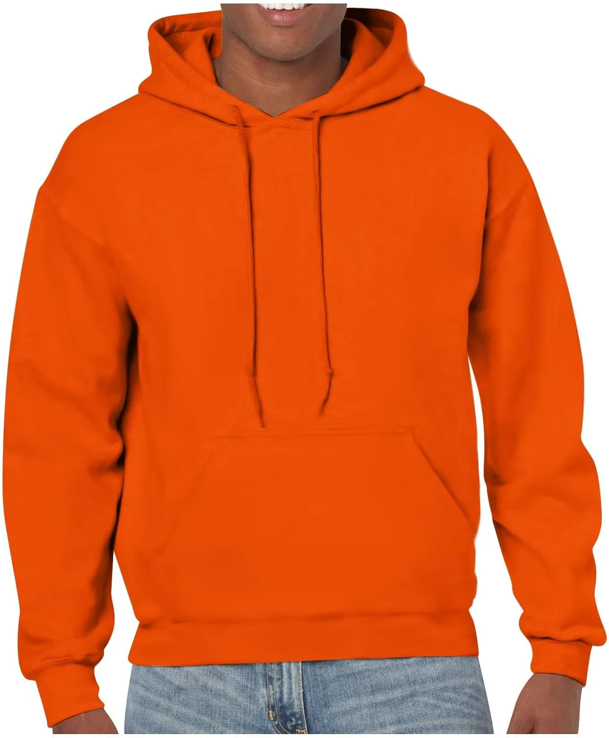 KUIOLYPOER Mens Hoodies 2024 Fall Solid Color Drawstring Long Sleeve Sweatshirt Loose Large Size Casual Pocket Pullover