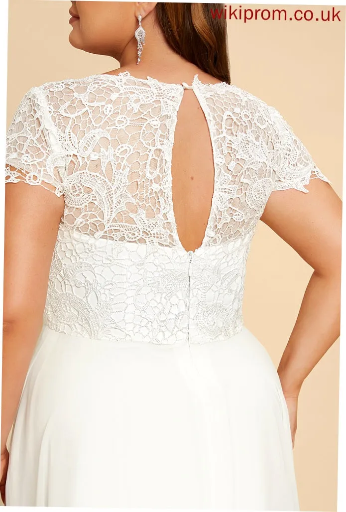 Lace Prom Dresses A-Line Destiny Floor-Length Chiffon Scoop