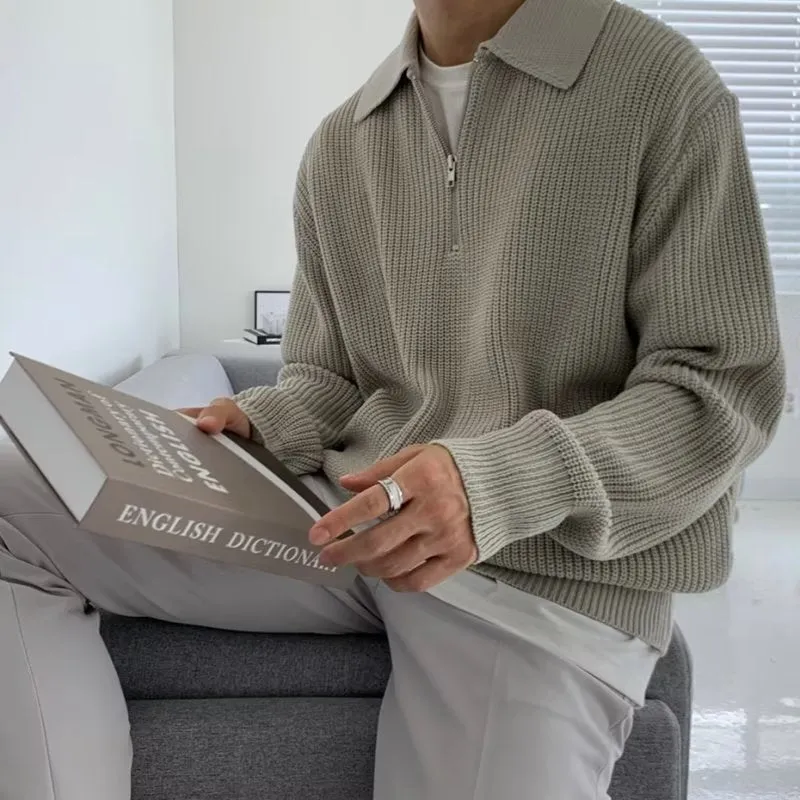 Lapel Knit Sweater
