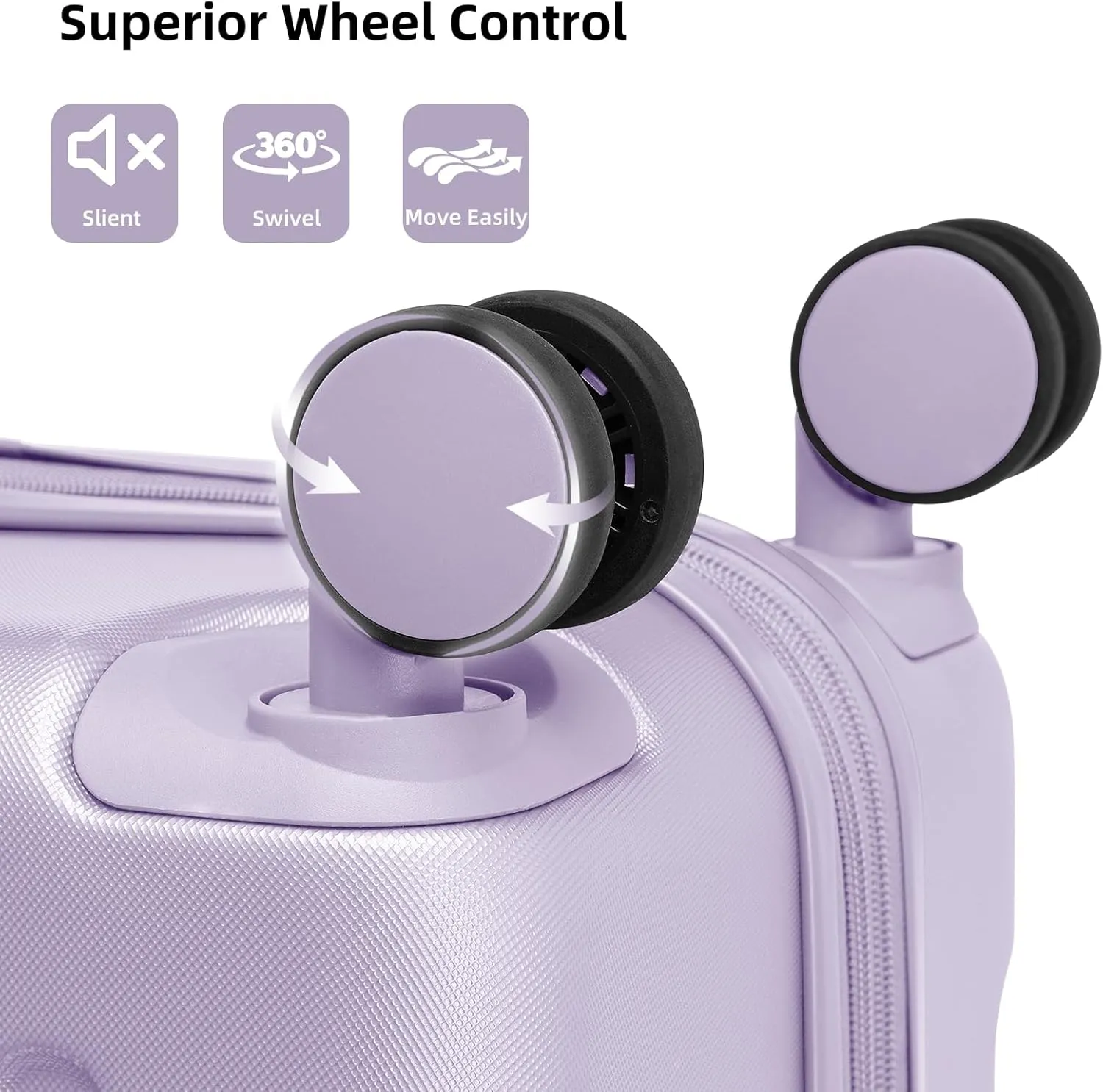 LARVENDER Luggage Sets 3 Piece Expandable Carry on Luggage 22x14x9 Airline Approved Hardshell Suitcase with Spinner Wheels TSA Lock, Lightweight Travel Suitcase Set for Women, Lilac