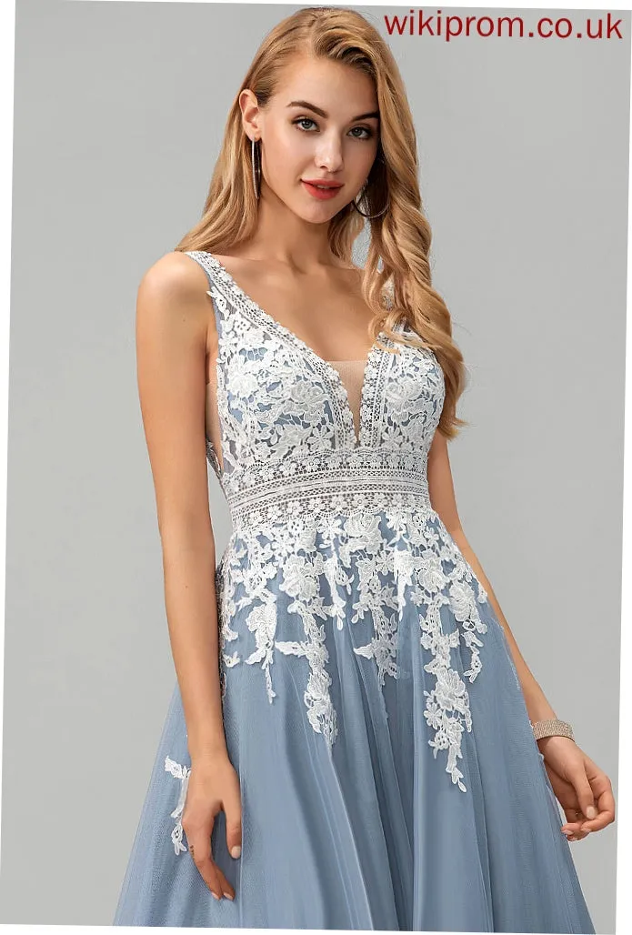 Lexie Prom Dresses V-neck Ball-Gown/Princess Tulle Floor-Length